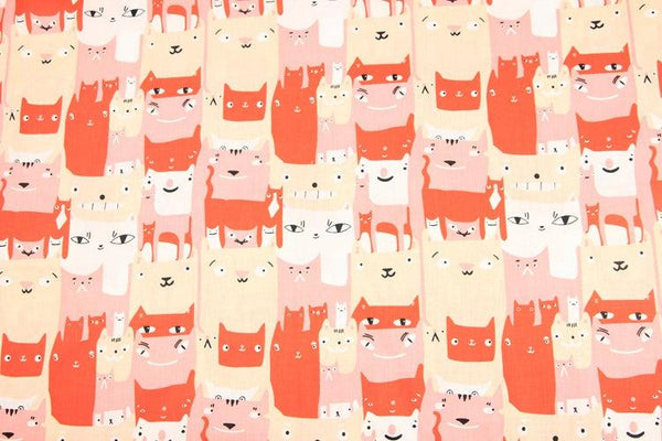 Cats red orange! 1 Meter Medium Thickness Plain Cotton Fabric, Fabric by Yard, Yardage Cotton Fabrics for  Style Garments, Bags
