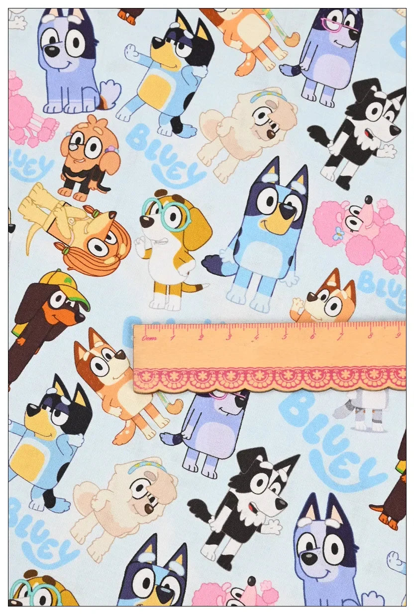 Bluey Bingo the puppies 7 Colors !1 Yard Quality Medium Thickness Plain Cotton Fabric, Fabric Australian - fabrics-top