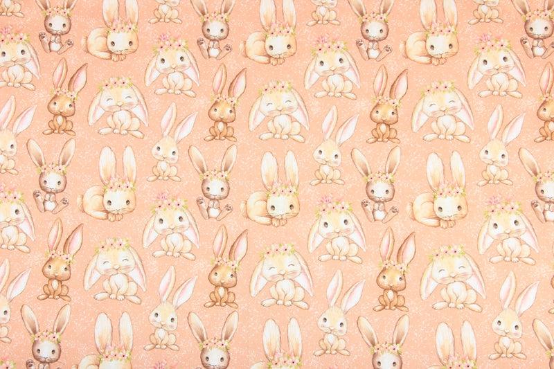 Bunny Pink! 1 Meter Printed Cotton Fabric, Fabric by Yard, Yardage Fabrics, Children  Kids