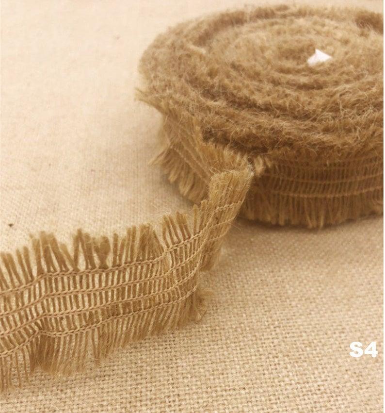 Retro 10 Yards of High Quality Narrow Flat Jute Lace Trim, Knitted Hemp Ribbon, Jute-Cotton Ribbon, Width 0.5~4cm, 23 Patterns, Lace Belt - fabrics-top