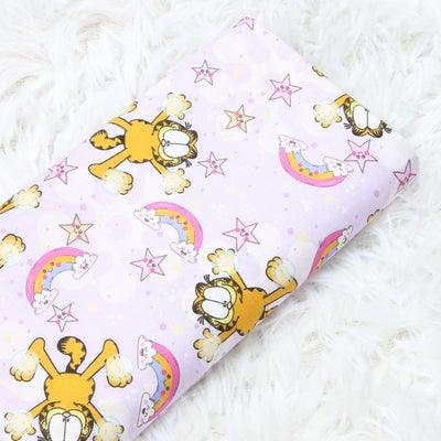 the Garfield cat and Rainbow! 1 Yard Printed Cotton Fabric, Fabric by Yard, Yardage Fabrics, Children  Kids