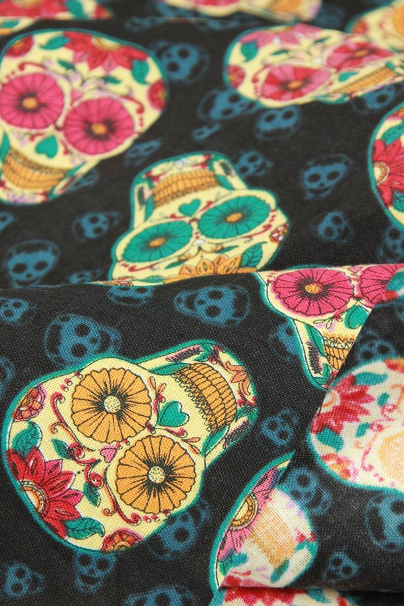 Skulls 2 Pattern! 1 Meter Medium Thickness  Cotton Fabric, Fabric by Yard, Yardage Cotton Fabrics for  Style Garments, Bags - fabrics-top