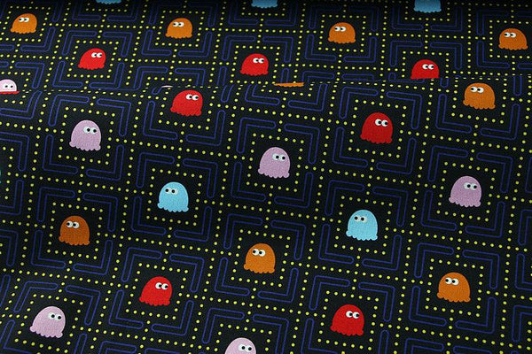 Pac-man the classic game Series ! 1 Meter Medium Printed Cotton Fabric, Fabric by Yard, Yardage Cotton Fabrics online Game Japanese Game - fabrics-top