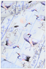 Red-crowned Crane Birds! 1 Meter Medium Weight Plain Cotton Fabric, Fabric by Yard, Yardage Cotton Fabrics for  Style Garments, Bags - fabrics-top