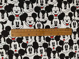 Mickey Faces Black and white! 1 Yard Medium Thickness Twill Cotton Fabric, Fabric by Yard, Yardage Cotton Fabrics for  Style Garments, Bags - fabrics-top