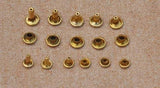 60 sets of High Quality Pure Brass Rivets, 6mm, 8mm Rivets, Brass Surface, For Leather Bags, Notebook,Belt. - fabrics-top