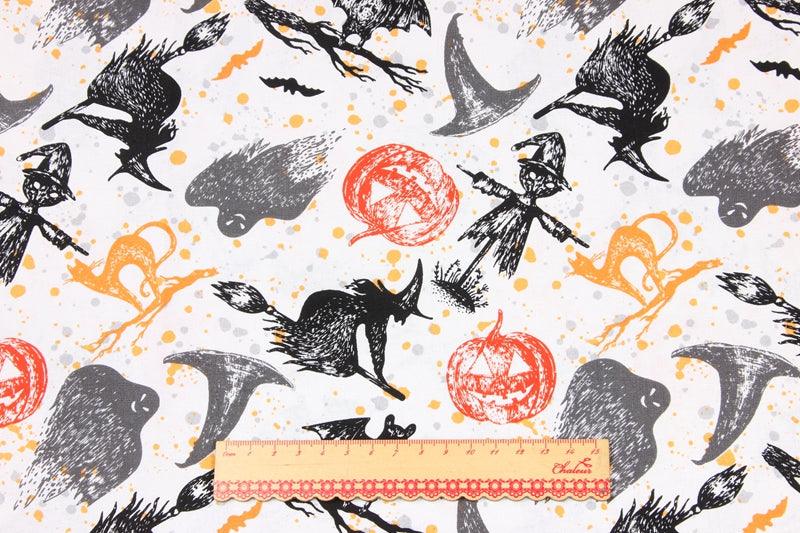 Sales, Holiday Themes Prints! 1 Meter Printed Cotton Fabric, Fabric by Yard, Yardage Fabrics, Children  Kids thanksgiving Halloween - fabrics-top