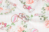 Cat Mary Floral! 1 Meter Printed Cotton Fabric, Fabric by Yard, Yardage Fabrics, Children  Kids - fabrics-top