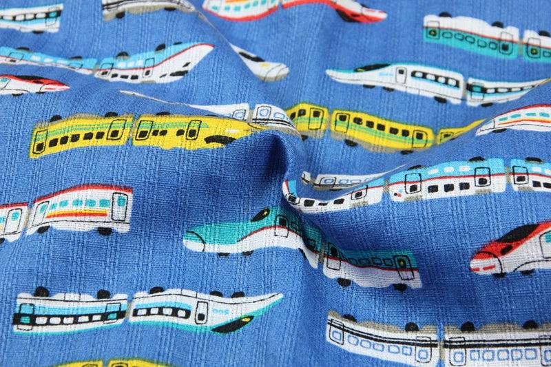 the Bullet Train Shinkansen blue! 1 Meter Medium Weight Plain Cotton Fabric, Fabric by Yard, Yardage Cotton Fabrics for  Style Garments, Bags - fabrics-top