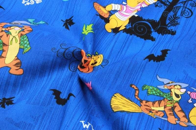 Winnie the Pooh for Halloween! 1 Meter Medium Thickness Cotton Fabric, Fabric by Yard, Yardage Cotton Fabrics for Style Clothes, Bags - fabrics-top