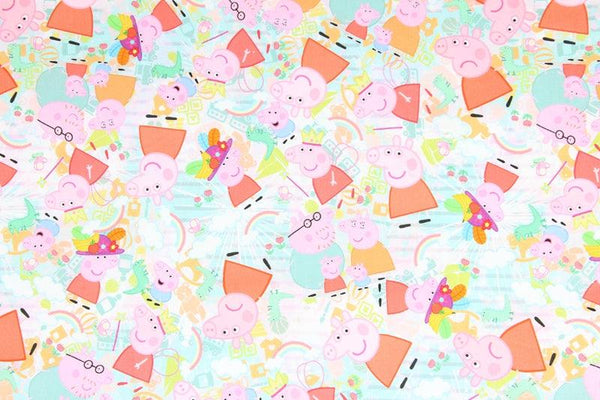 Peppa Pig pink! 1 Meter Printed Cotton Fabric, Fabric by Yard, Yardage Fabrics, Children  Kids