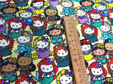 Hello Kitty Quality Prints Collection! 1 Meter Printed Cotton Fabric, Fabric by Yard, Yardage Bag Fabrics, Children Fabrics, Kids, Japanese - fabrics-top