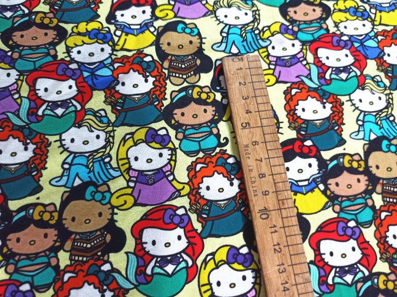 Hello Kitty Quality Prints Collection! 1 Meter Printed Cotton Fabric, Fabric by Yard, Yardage Bag Fabrics, Children Fabrics, Kids, Japanese - fabrics-top