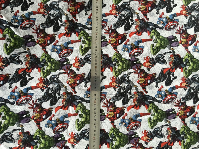 the Avengers Marvel Comics Super Hero Collection! 1 Meter Medium Thickness Plain Cotton Fabrics for Style Garments, Bag black Panthers - fabrics-top