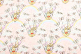 Winnie and Friends on Balloons pink! 1 Meter Printed Cotton Fabric, Fabric by Yard, Yardage Fabrics, Children  Kids