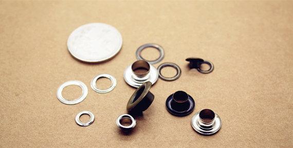 100 Sets Pack of Grommets Eyelets, Silver, Bronz, 4mm 6mm 8mm, 14mm, 2 Part, Installation Tool also Available - fabrics-top