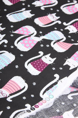 Cats! 1 Meter Medium Thickness Plain Cotton Fabric, Fabric by Yard, Yardage Cotton Fabrics for  Style Garments, Bags 2 Colros - fabrics-top