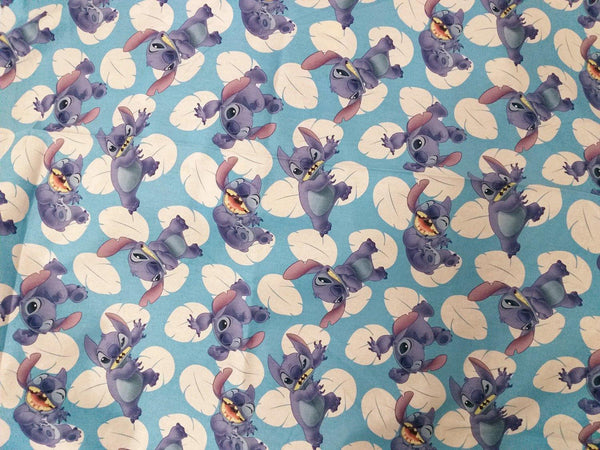 Stitch Blue! 1 Meter Medium Thickness Cotton Fabric, Fabric by Yard, Yardage Cotton Fabrics for  Style Garments, Bags  Lilo & Stitch Disney