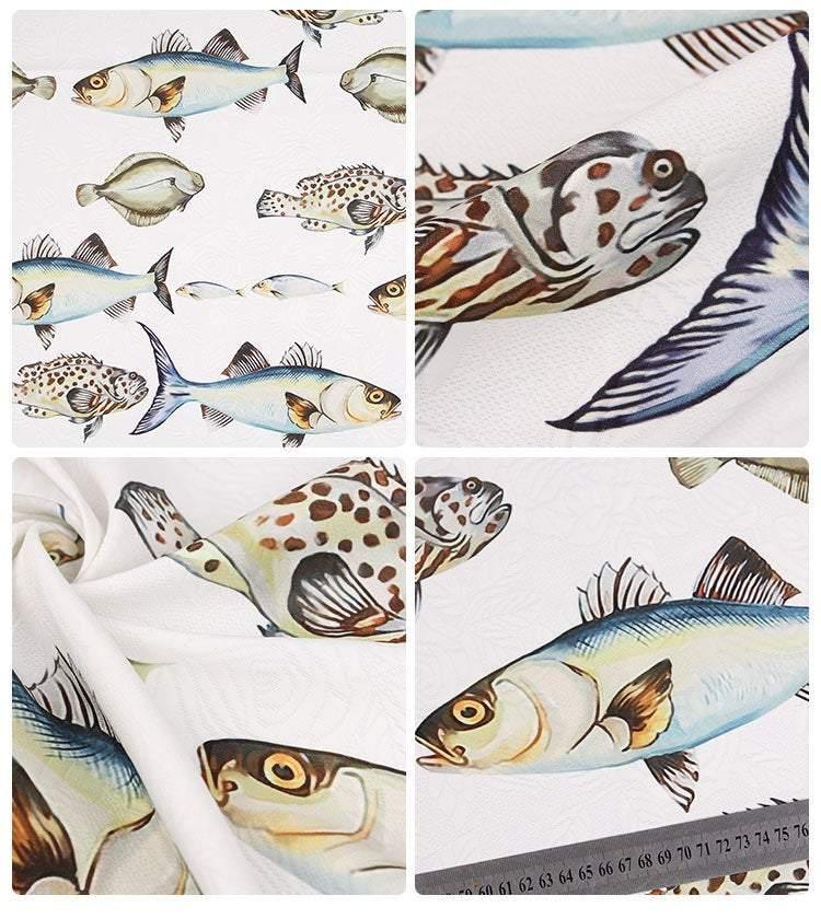 Fish School! 1 Meter Thick Cotton Jacquard Fabric, Fabric by Yard, Yardage Cotton Fabrics for  Style Dress Clothes Skirt - fabrics-top