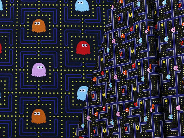 Pac-man the classic game Series ! 1 Meter Medium Printed Cotton Fabric, Fabric by Yard, Yardage Cotton Fabrics online Game Japanese Game