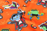 Zombie orange! 1 Meter Printed Cotton Fabric, Fabric by Yard, Yardage Fabrics, Children  Kids Halloween - fabrics-top