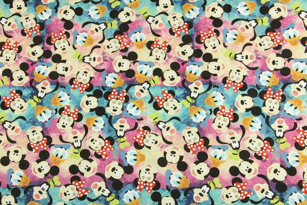 Mickey and Friends colorful ! 1 yard Printed Cotton Fabric for Bags, Clothings Craft Fabrics