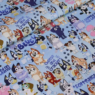 Bluey and Bingo the puppies 6 Colors! 1 Yard Quality Medium Thickness Plain Cotton Fabric, Fabric by Yard,  Cotton Australian 2211 - fabrics-top