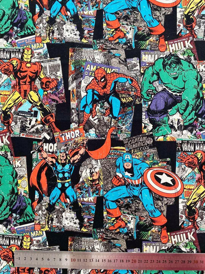 Collection 2 the Avengers Marvel Comics Super Hero! 1 Meter Medium Thickness Plain Cotton Fabric, Cotton Fabrics for  Style Garments, Masks - fabrics-top