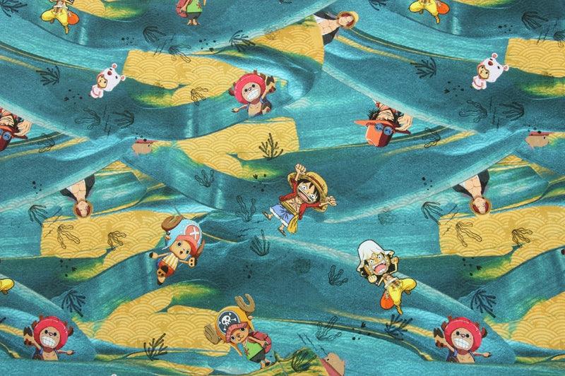 Luffy Plant Green One Piece Tony Tony Chopper the Japanese Cartoon Green! 1 Meter Printed Cotton Fabric, Fabric by Yard, Yardage Fabrics, Children  Kids