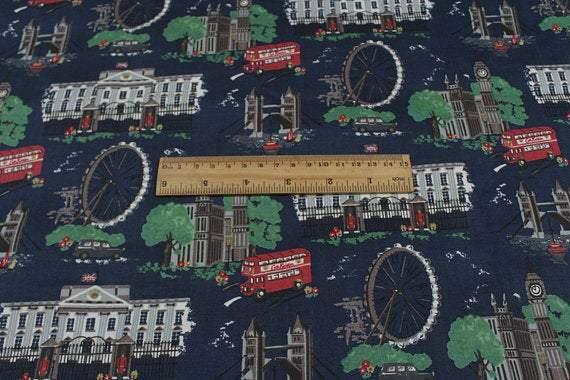 London Blue ! 1 Meter Medium Weight Stiff Plain Cotton Fabric, Fabric by Yard, Yardage Cotton Fabrics for  Style Garments, Bags English - fabrics-top