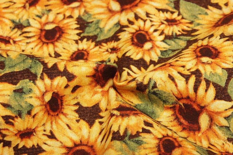 Sunflowers! 1 Yard printed fabric plain cotton cloth garment garment garment fabric pure cotton, Floral Fabric Yardage by Yard 202101 - fabrics-top