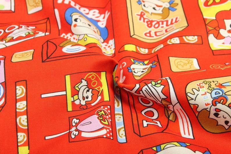 Mieby 4 Colors! 1 Meter Medium Printed Cotton Fabric, Fabric by Yard, Yardage Cotton Bag Fabrics retro Japnese Anime - fabrics-top