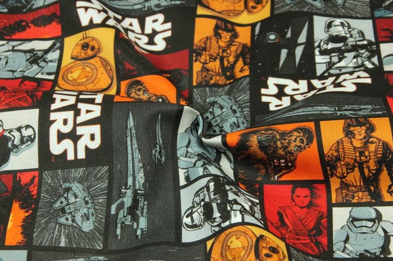 Star Wars black and orange! 1 Meter Printed Cotton Fabric, Fabric by Yard, Yardage Fabrics, Children  Kids - fabrics-top