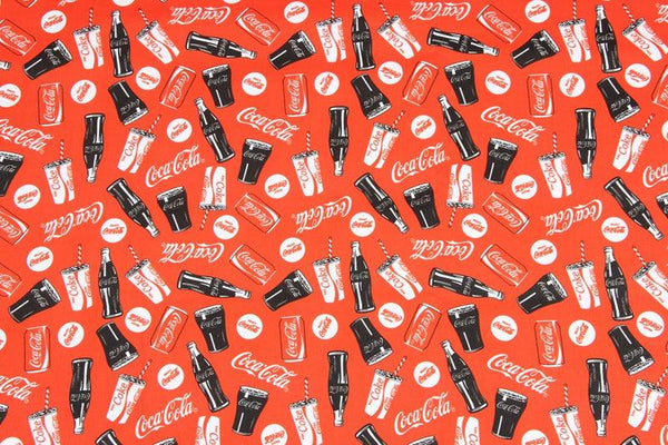 Copy Coke red! 1 yard Printed Cotton Fabric, Fabric by Yard, Yardage Fabrics, Children  Kids