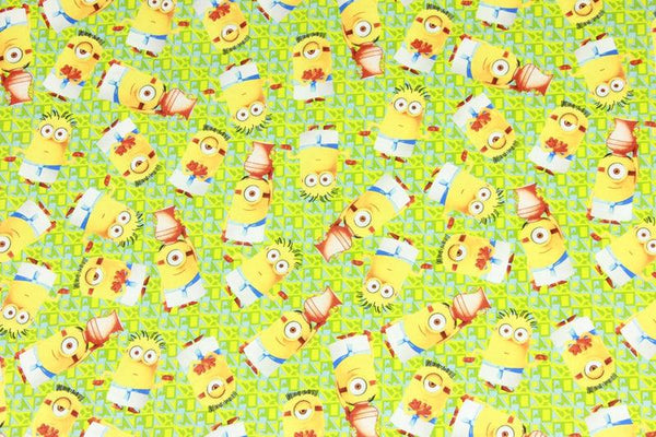 the Minnions green! 1 Meter Printed Cotton Fabric, Fabric by Yard, Yardage Fabrics, Children  Kids