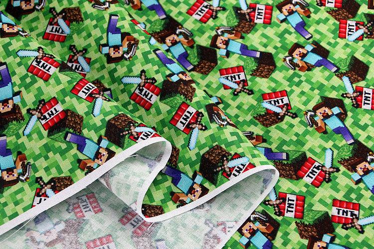 Roblox game Series 1 ! 1 Meter Medium Printed Cotton Fabric, Fabric by Yard, Yardage Cotton Fabrics online Game OVER - fabrics-top