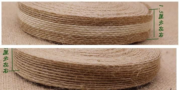 Retro 10 Yards of High Quality Plain Flat Jute Ribbon, Knitted Hemp Ribbon, Jute-Cotton Ribbon, Width 0.6~4cm, 11 Patterns, Lace Belt - fabrics-top