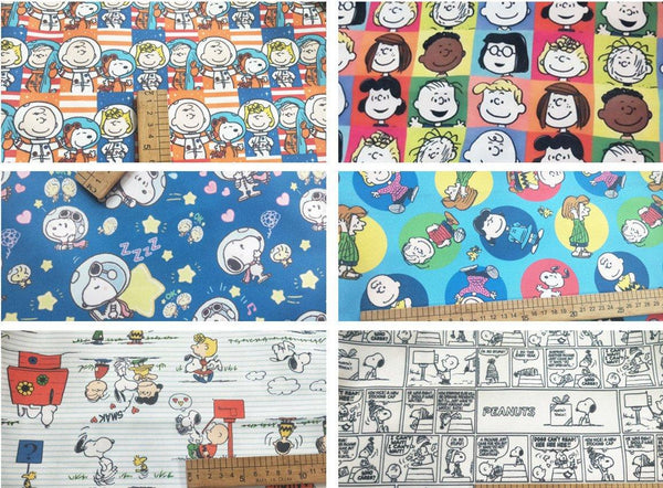 Snoopy Charlie Brown and Friends Series! 1 Yard Stiff Polyester Toile Fabric by Yard, Yardage Polyester Canvas Fabrics Bags Kids Children