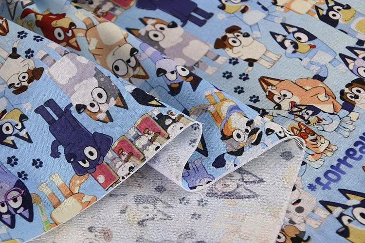 Bluey and Bingo the puppies 6 Colors! 1 Yard Quality Medium Thickness Plain Cotton Fabric, Fabric by Yard,  Cotton Australian 2211 - fabrics-top