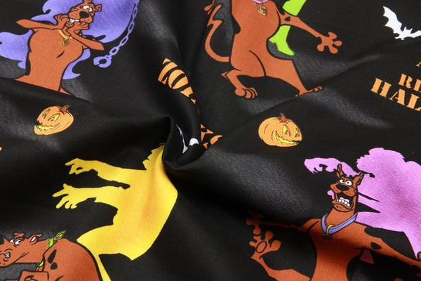 Zoinks Halloween! 1 Meter Medium Thickness Cotton Fabric, Fabric by Yard, Yardage Cotton Fabrics for Style Clothes, Bags Dog, Great Dane - fabrics-top