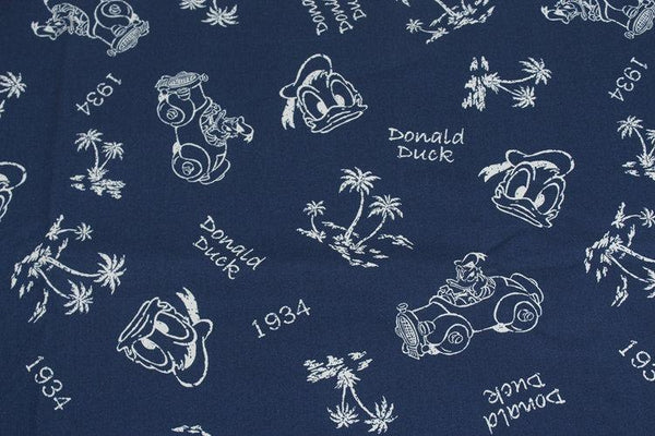 Donald Duck 1934 Navy! 1 Meter Medium Thickness  Cotton Fabric, Fabric by Yard, Yardage Cotton Fabrics for  Style Garments, Bags