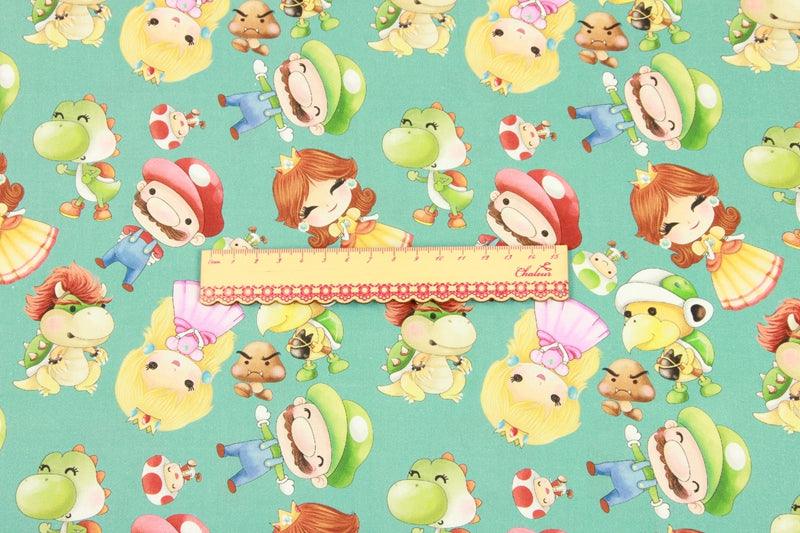 Super Mario 3D green! 1 Meter Top Quality Medium Thickness Plain Cotton Fabric, Fabric by Yard, Yardage Cotton Fabrics for  Style Garments, Bags - fabrics-top