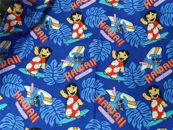 Stitch and Lilo Hawaii Surf Club! 1 Meter Medium Thickness  Cotton Fabric, Fabric by Yard, Yardage Cotton Fabrics for  Style Garments, Bags