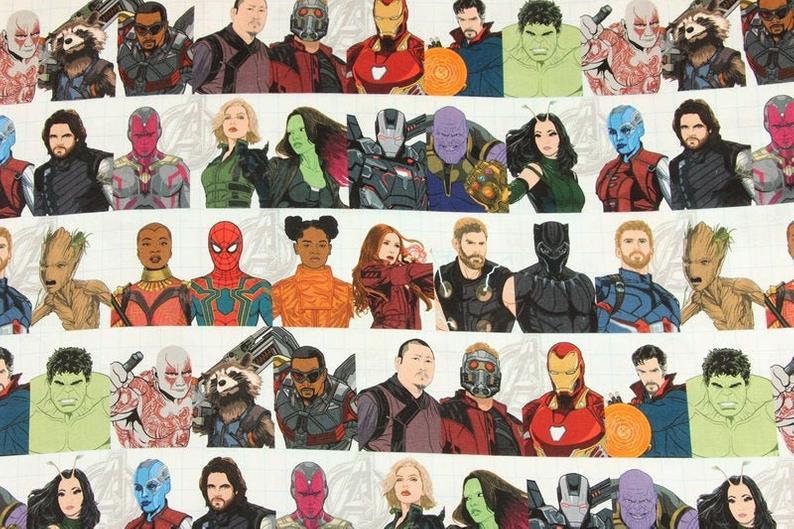 Movie Marvel Super Hero Infinity War! 1 yard Top Quality Medium Thickness Plain Cotton Fabric, Fabric by Yard, Avenger - fabrics-top