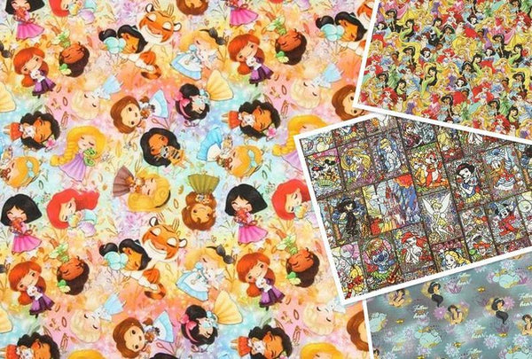 the Princesses series 1! 1 Yard Quality Medium Thickness Plain Cotton Fabric, Fabric by Yard, Yardage Cotton Fabrics for  Style