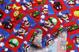 Super_Mario red-blue Checks ! 1 Meter Medium weight  Plain Cotton Fabric, Fabric by Yard, Yardage Cotton Fabrics 2104 - fabrics-top