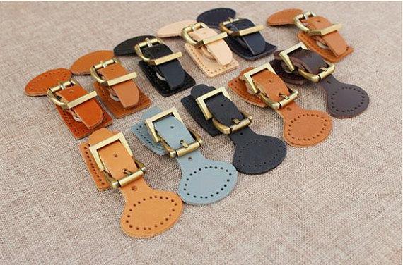 1 set of Leather belt and buckle for handmade stuff, Rivet fixing, 10 colors available, Width 4cm, overall length 9 cm