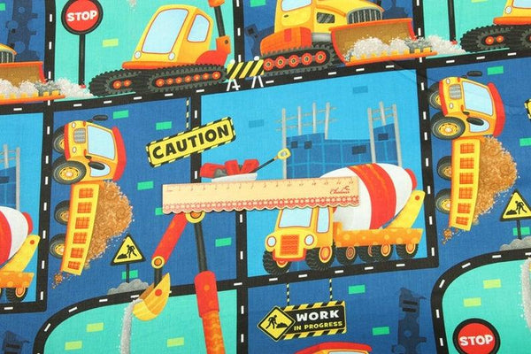 Caution! Work in Progress! 1 Yard Medium Thickness Cotton Fabric, Fabric by Yard, Yardage Cotton Fabrics for Style Clothes, Bags - fabrics-top