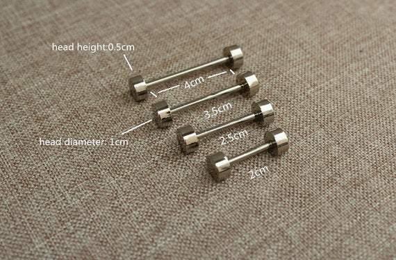 6 pcs Plated Wheel-Shape Fixture for Bags, Screw Rivets, Chicago screw/Concho screw Plated Clasps, 4 Colors Available, 2.5cm 2cm 3.5cm 4cm - fabrics-top