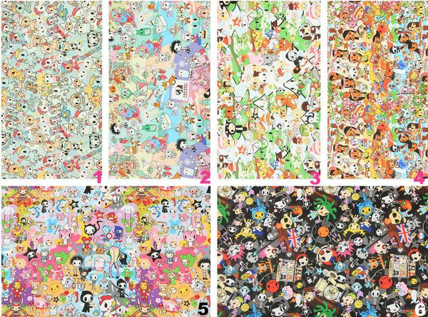 Tokidoki Characters Cotton Series 4 ! 1 Yard Quality Printed Cotton Fabric, Fabric by Yard, Yardage Cotton Children Fabrics, Japanese